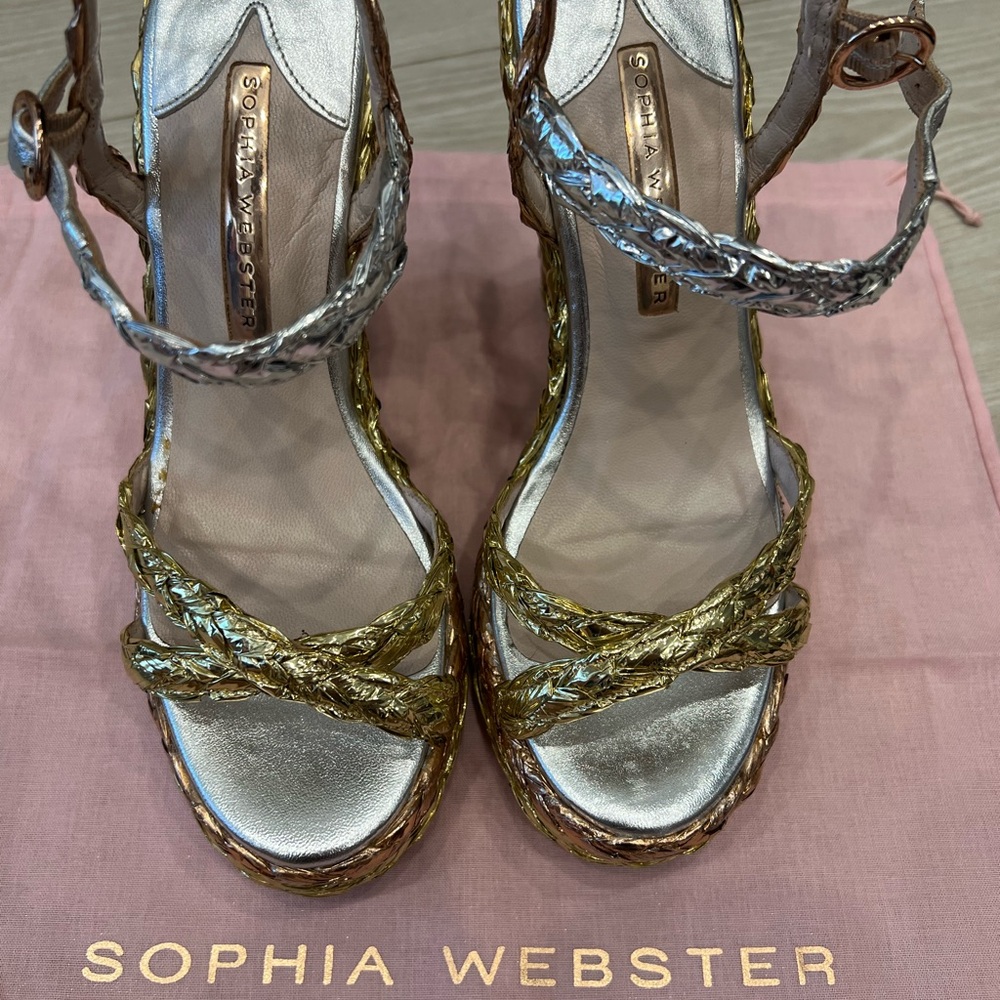 Sophia Webster Metallic Braided Sandals